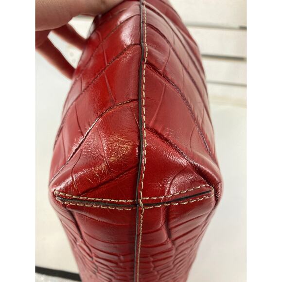 MICHEAL KORS, LARGE RED LEATHER ANIMAL PRINT SHOULDER BAG - Picture 9 of 11